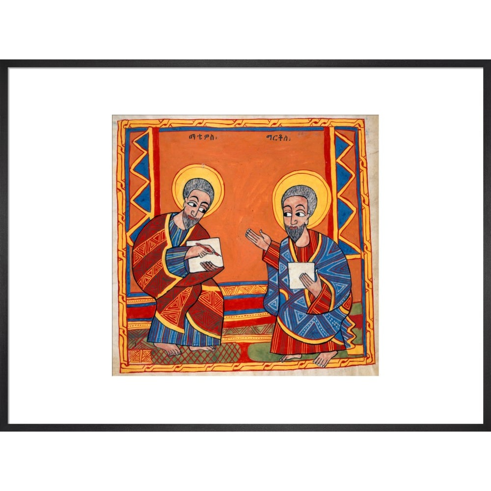Saint Luke and Saint John the Evangelists print in black frame