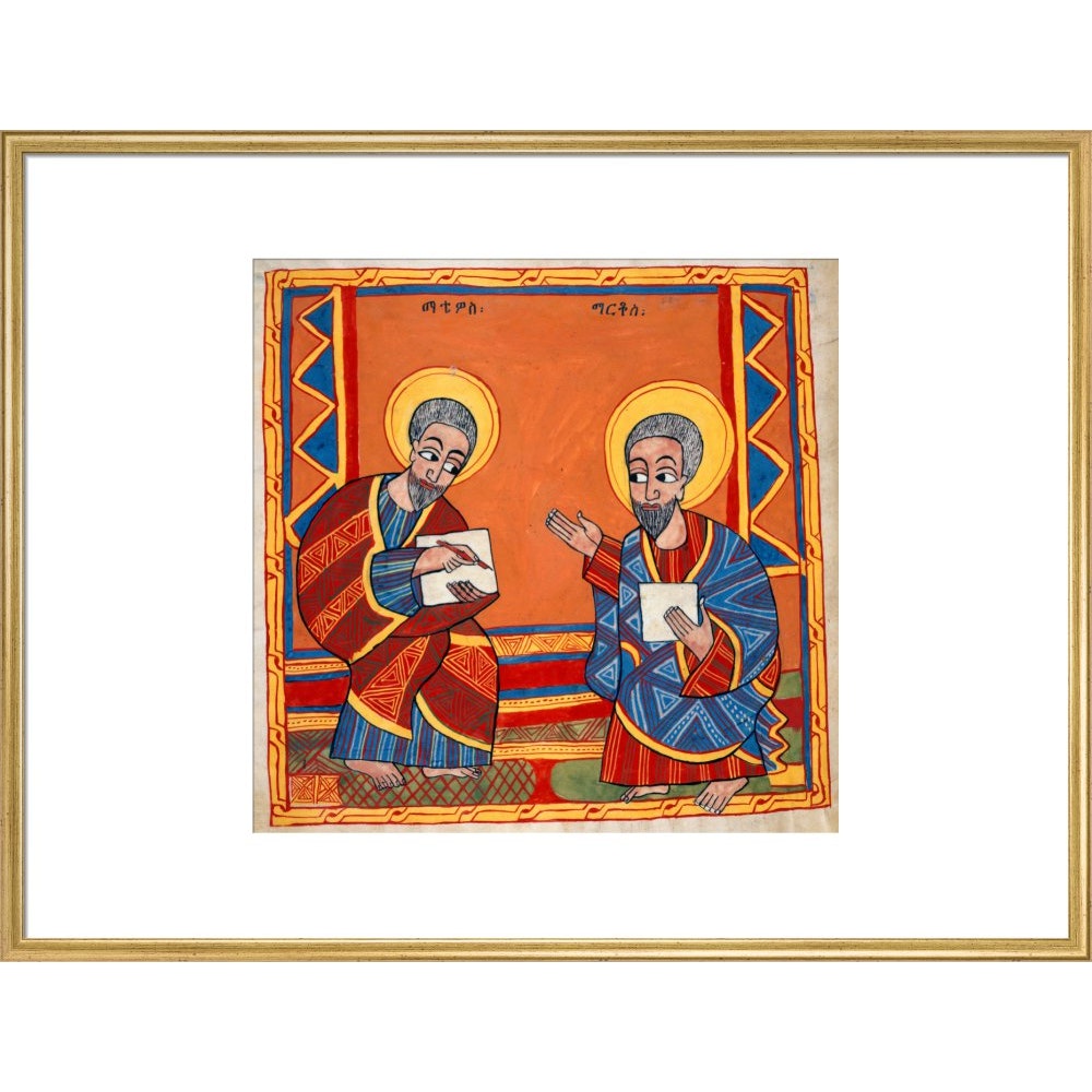 Saint Luke and Saint John the Evangelists print in gold frame