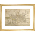 Cary Map of London and Westminster print in gold frame
