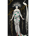 Grande Robe du Soir en Brocart d'Argent print