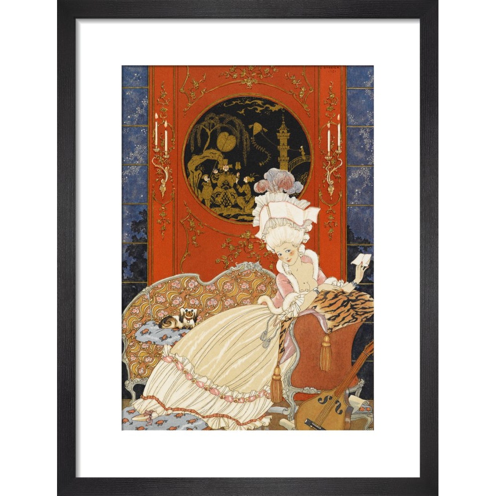 Lettre print in black frame