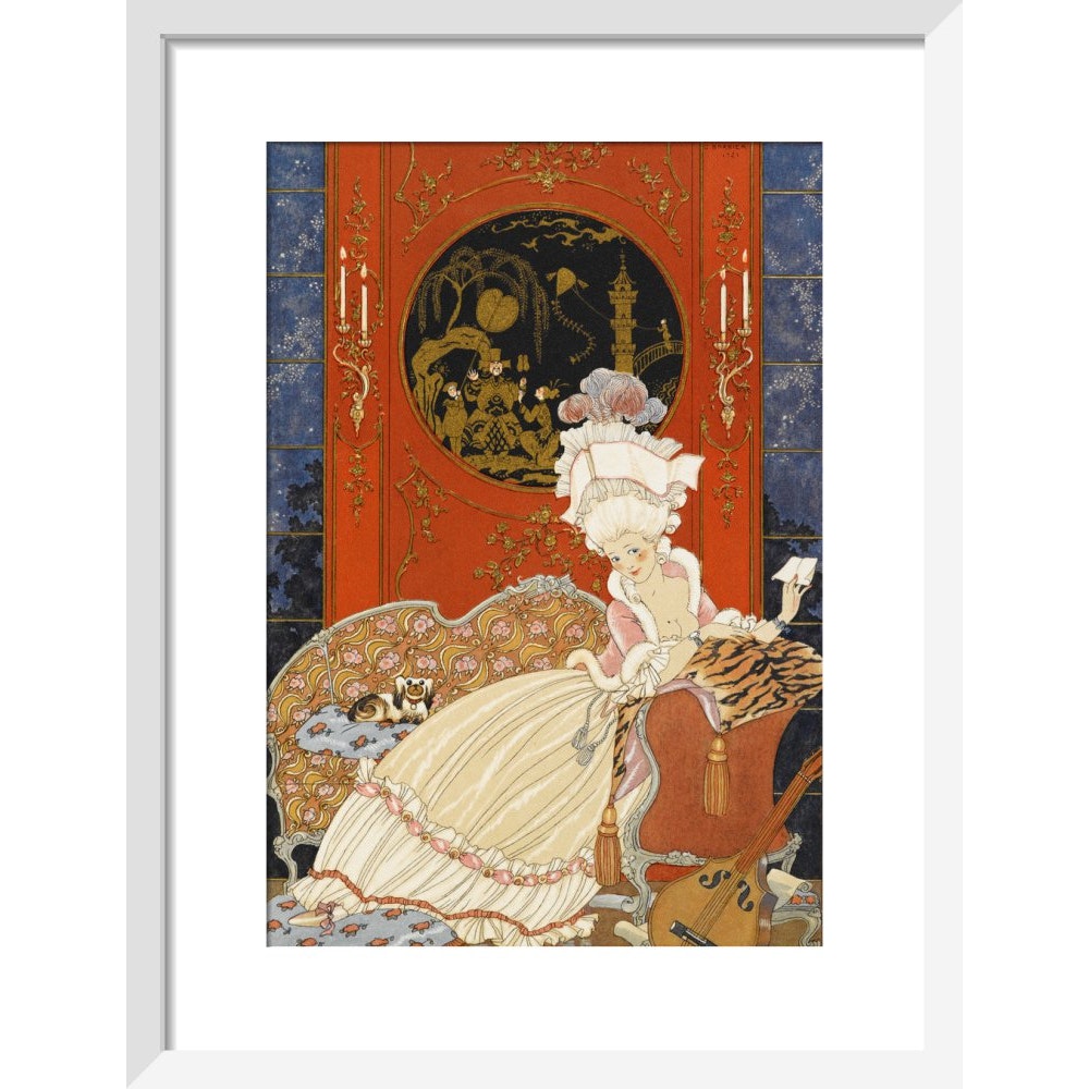 Lettre print in white frame