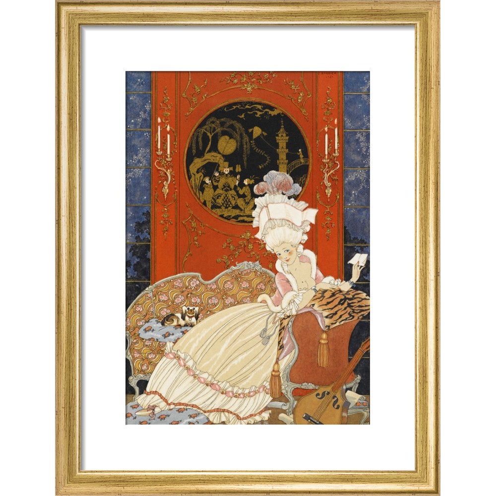 Lettre print in gold frame