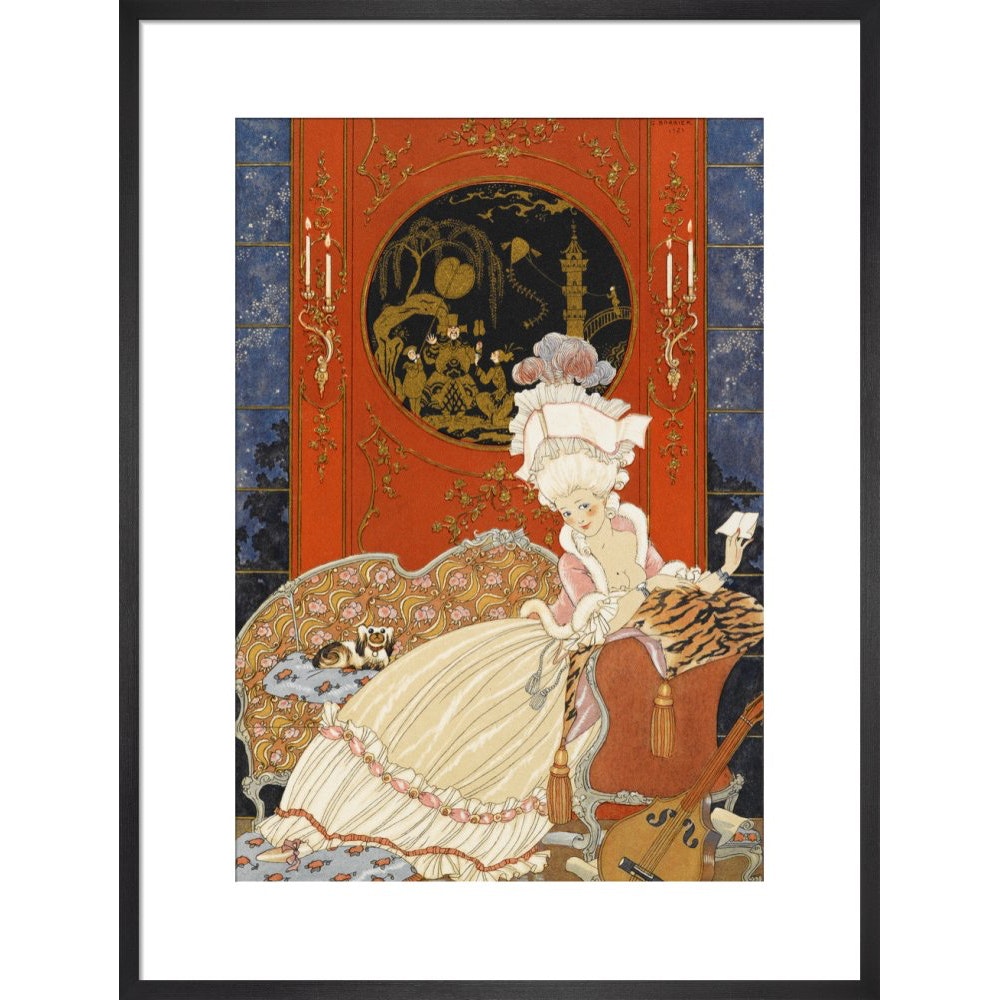 Lettre print in black frame