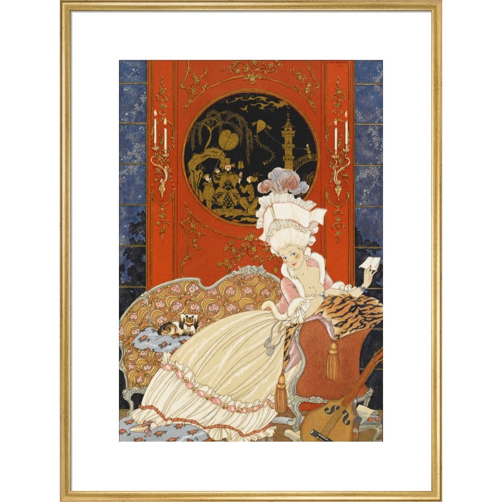 Lettre print in gold frame