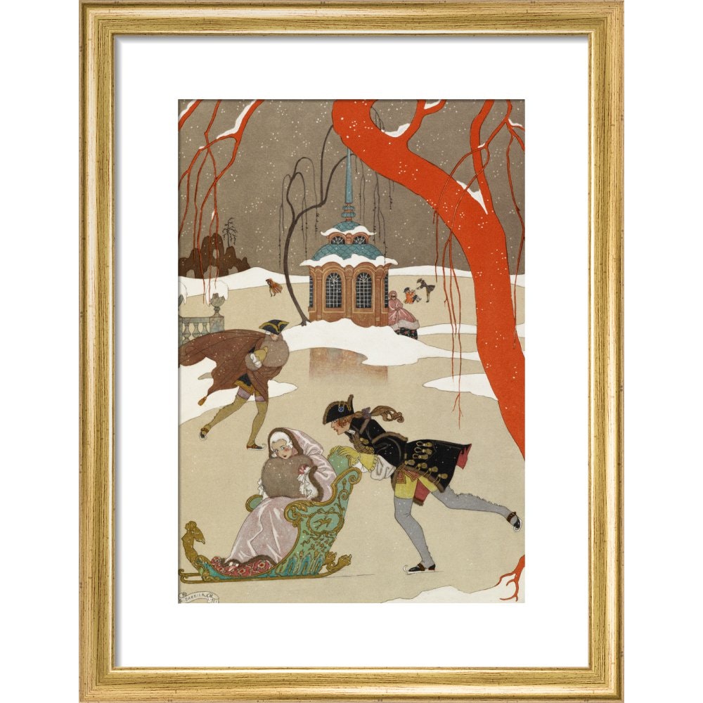 Skating print in gold frame