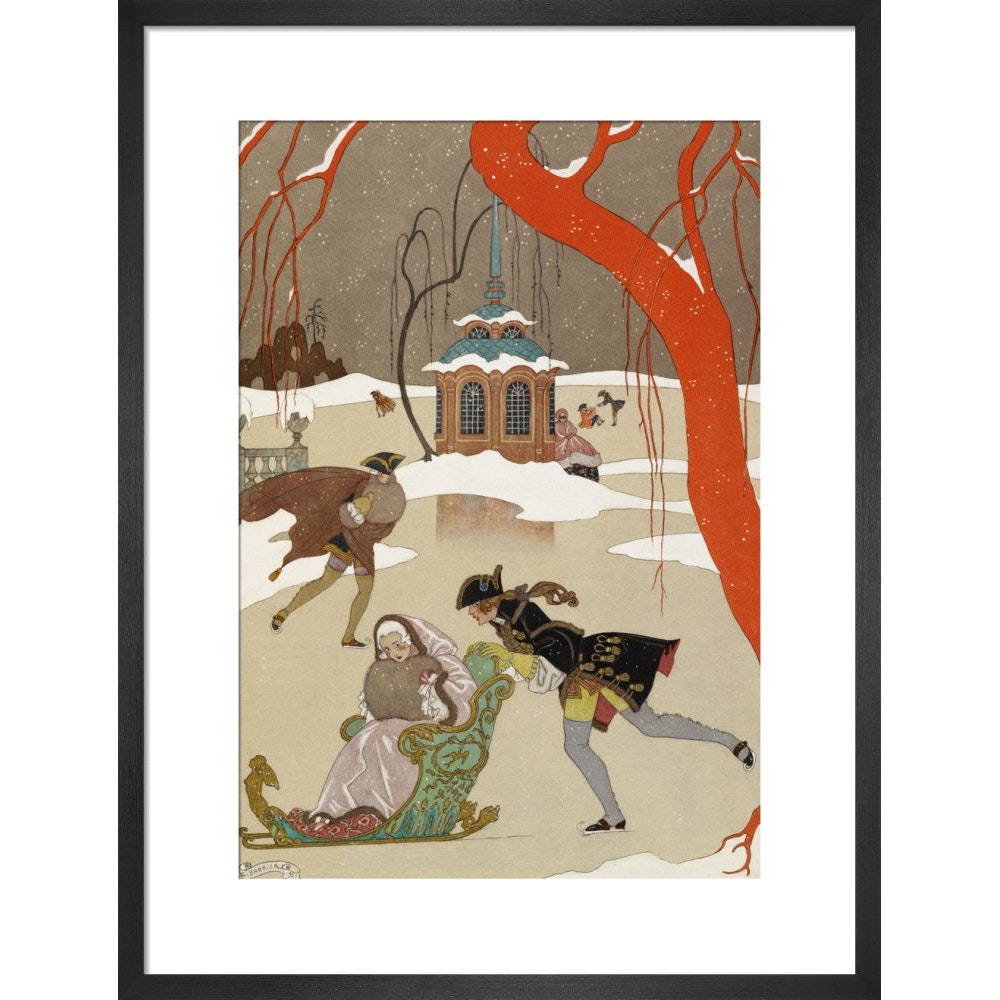 Skating print in black frame