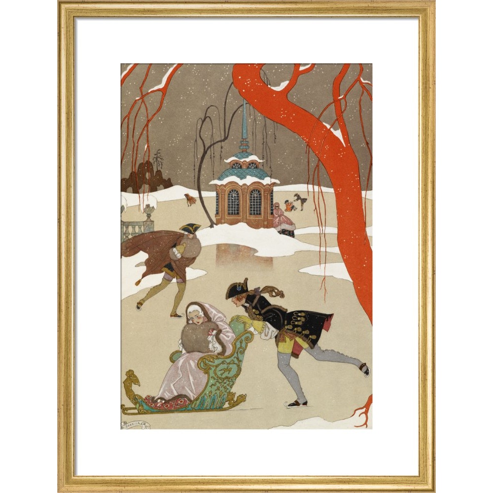 Skating print in gold frame