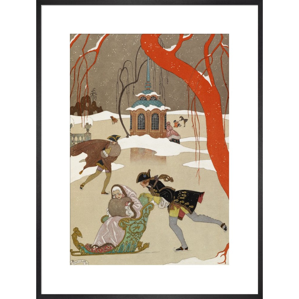 Skating print in black frame