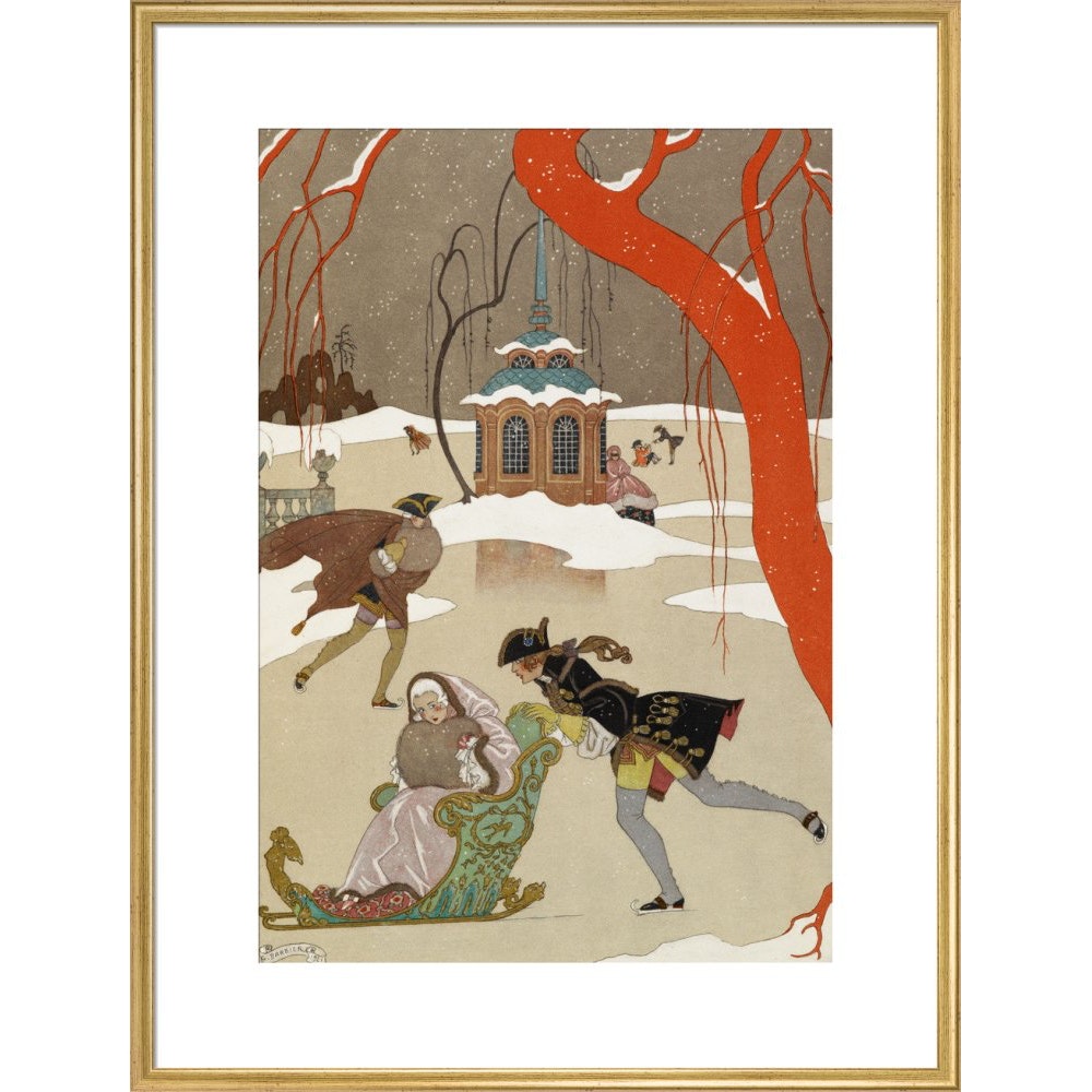 Skating print in gold frame