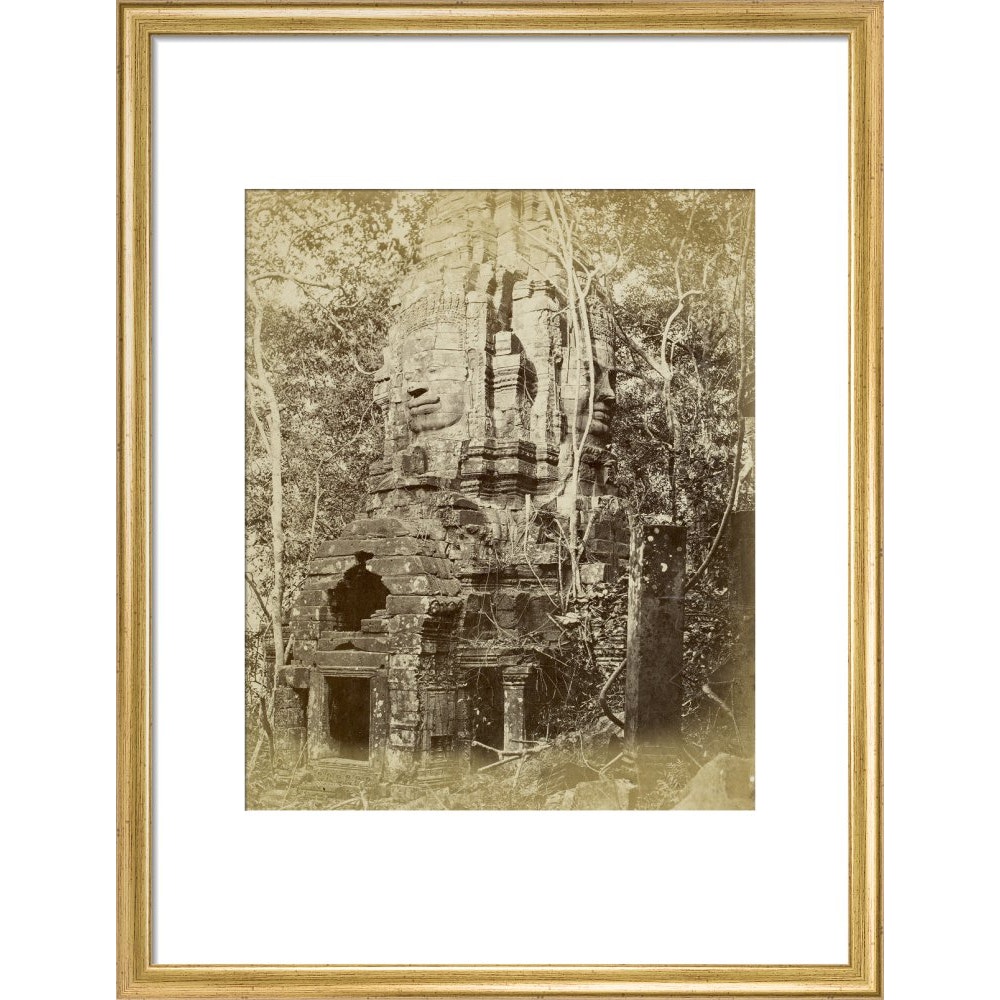 Tower of Prea Sat Ling Poun print in gold frame