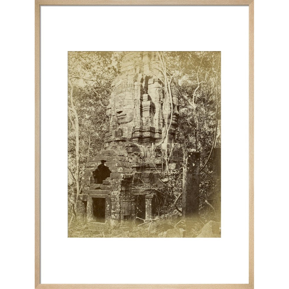 Tower of Prea Sat Ling Poun print in natural frame