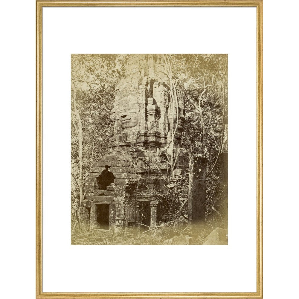 Tower of Prea Sat Ling Poun print in gold frame