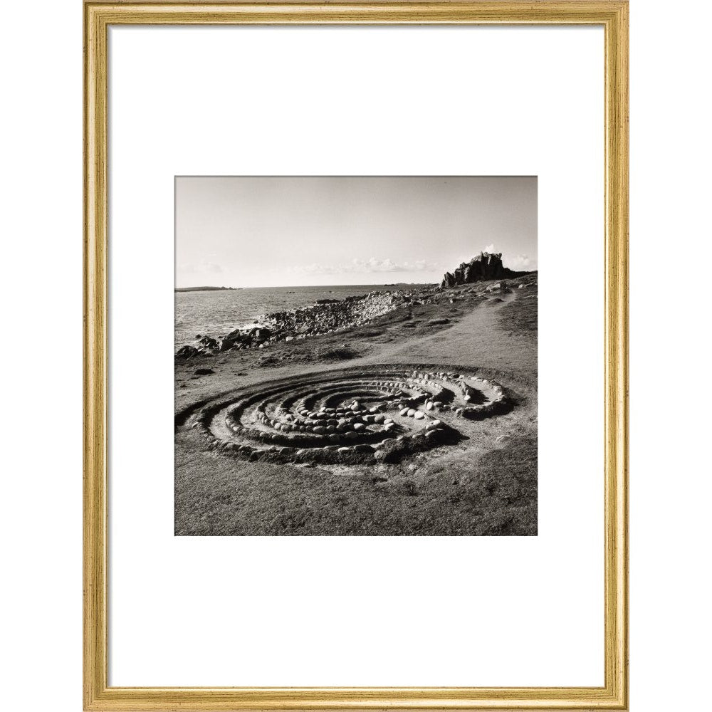 Troytown Maze print in gold frame