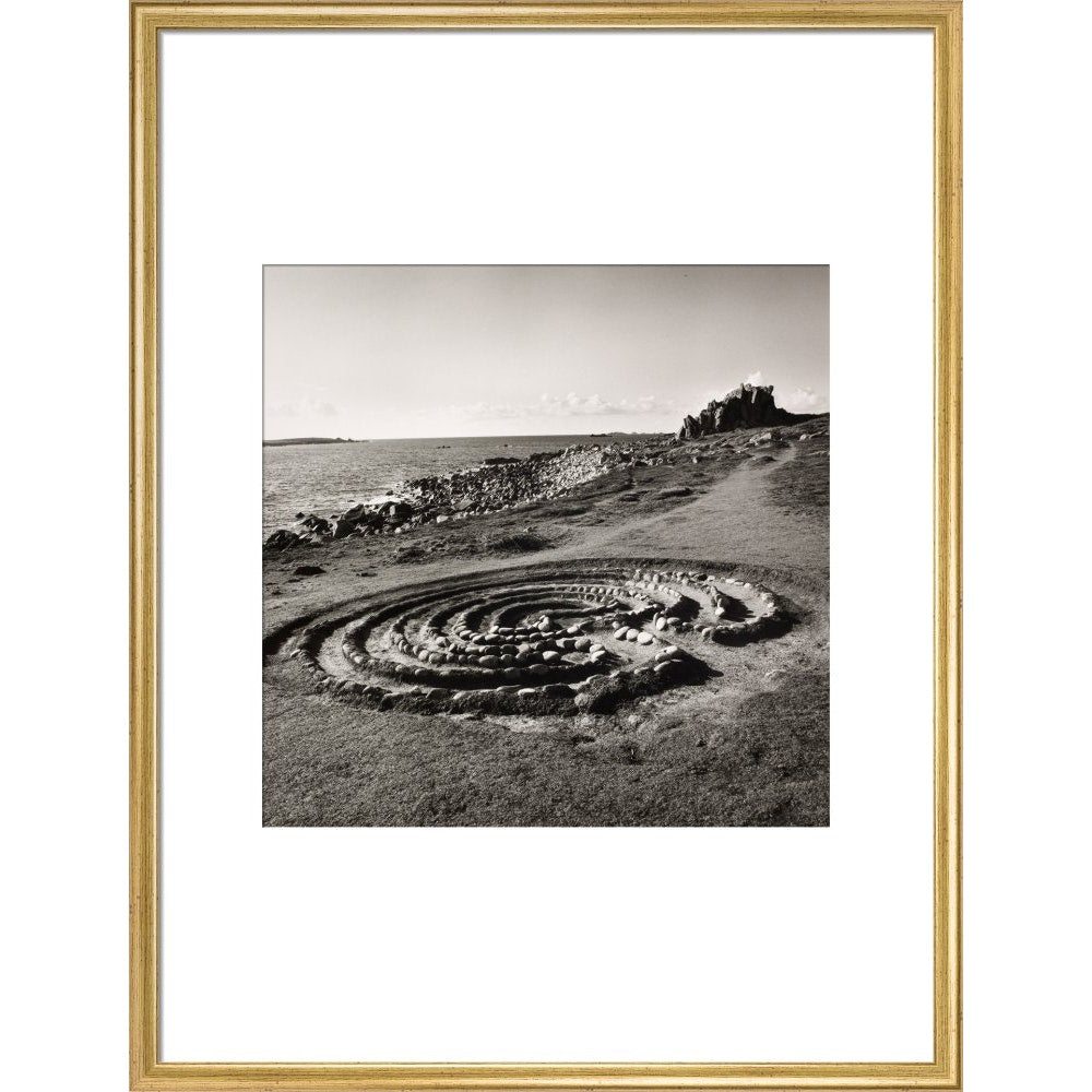 Troytown Maze print in gold frame