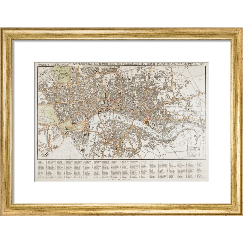 Plan of London print in gold frame