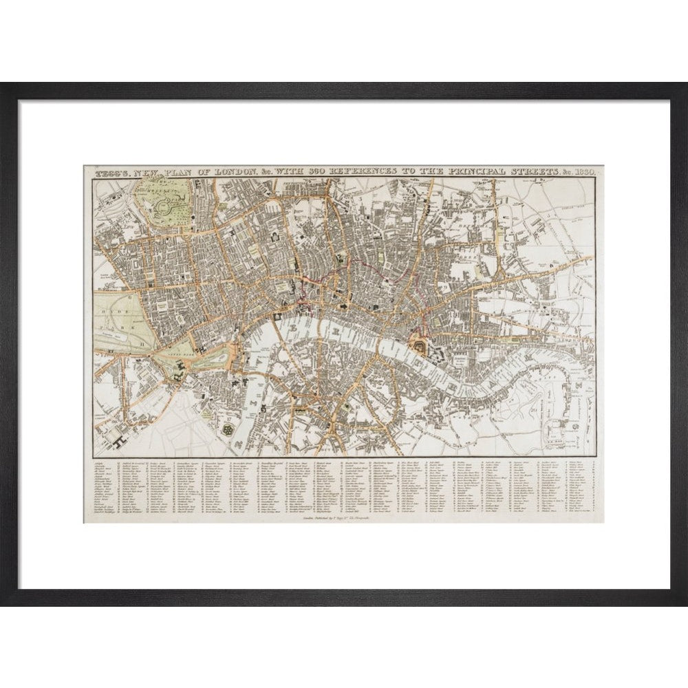 Plan of London print in black frame
