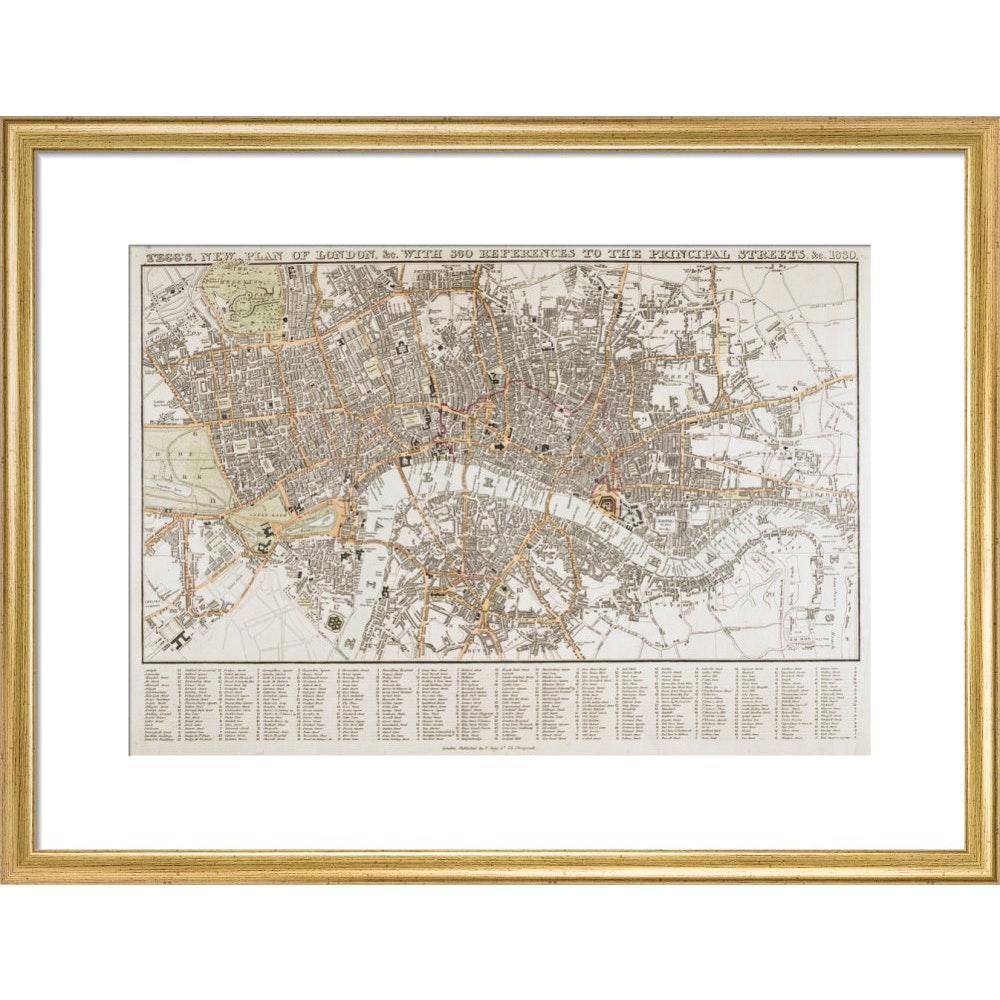 Plan of London print in gold frame