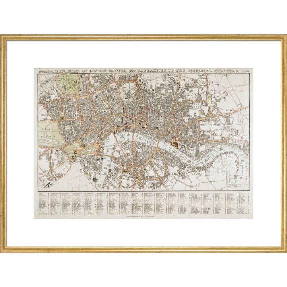 Plan of London print in gold frame