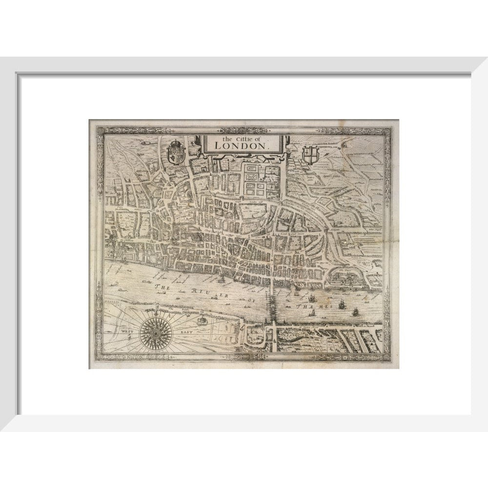 The Cittie of London print in white frame