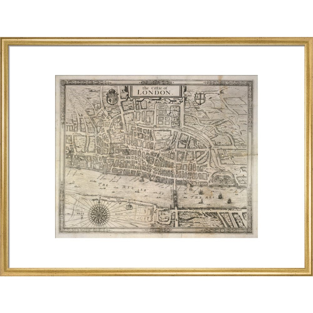 The Cittie of London print in gold frame