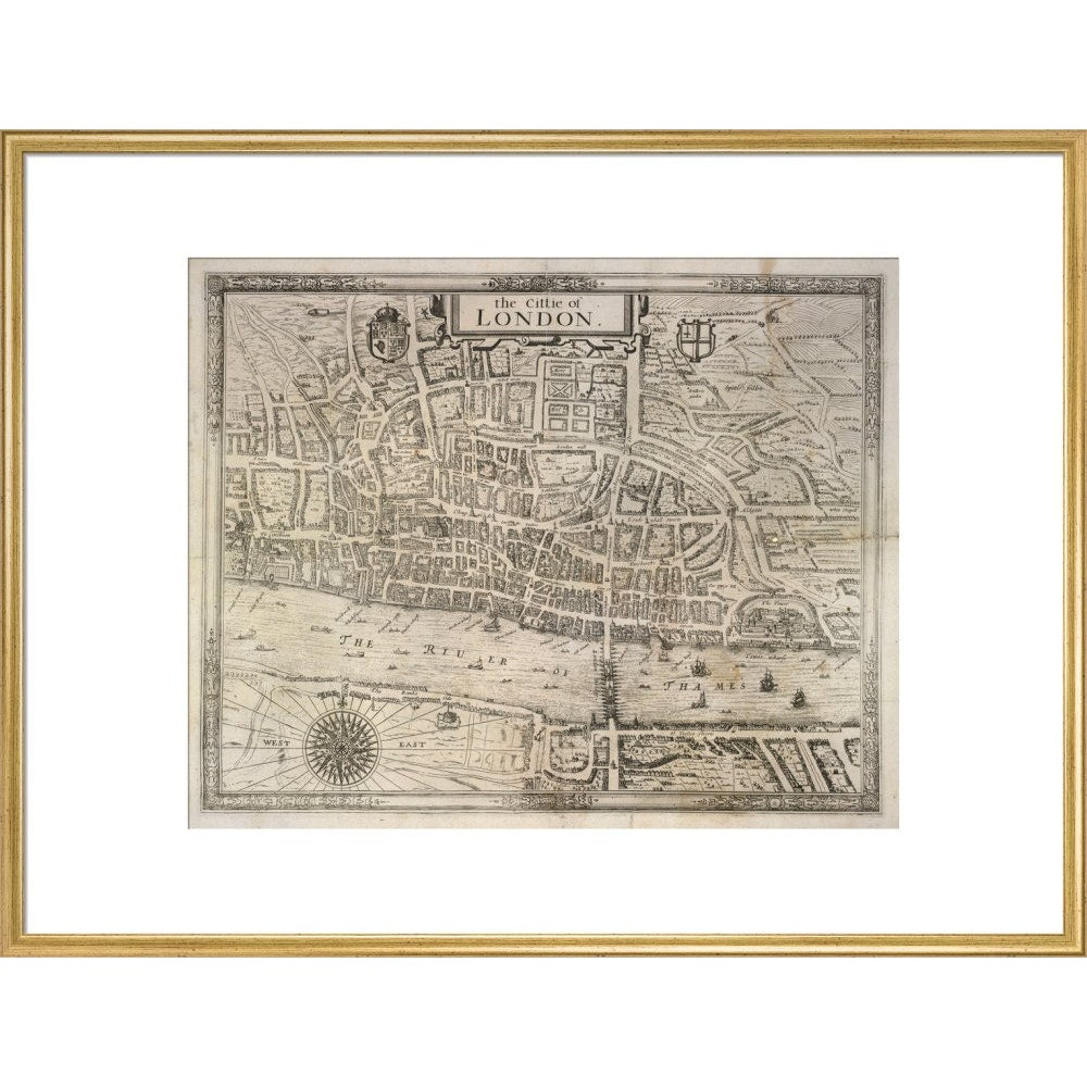 The Cittie of London print in gold frame