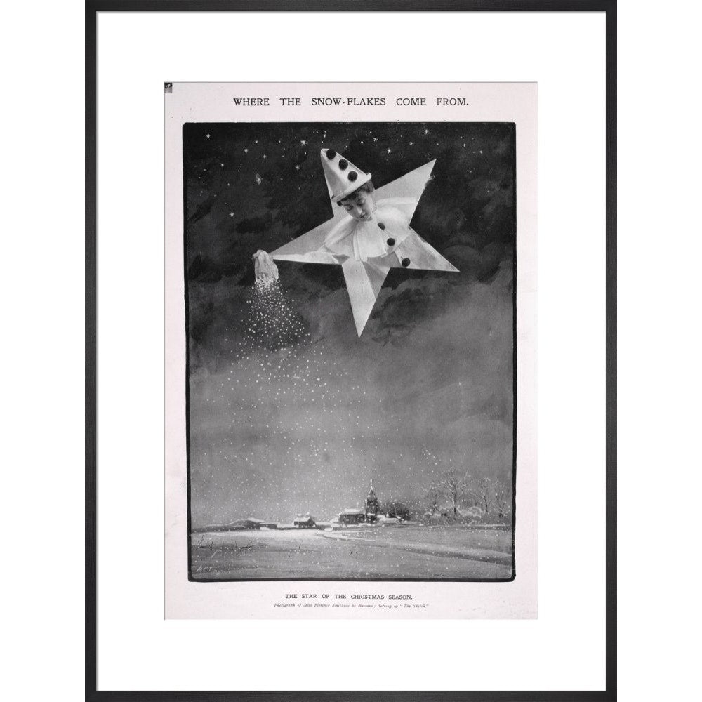 The Star of the Christmas season print in black frame