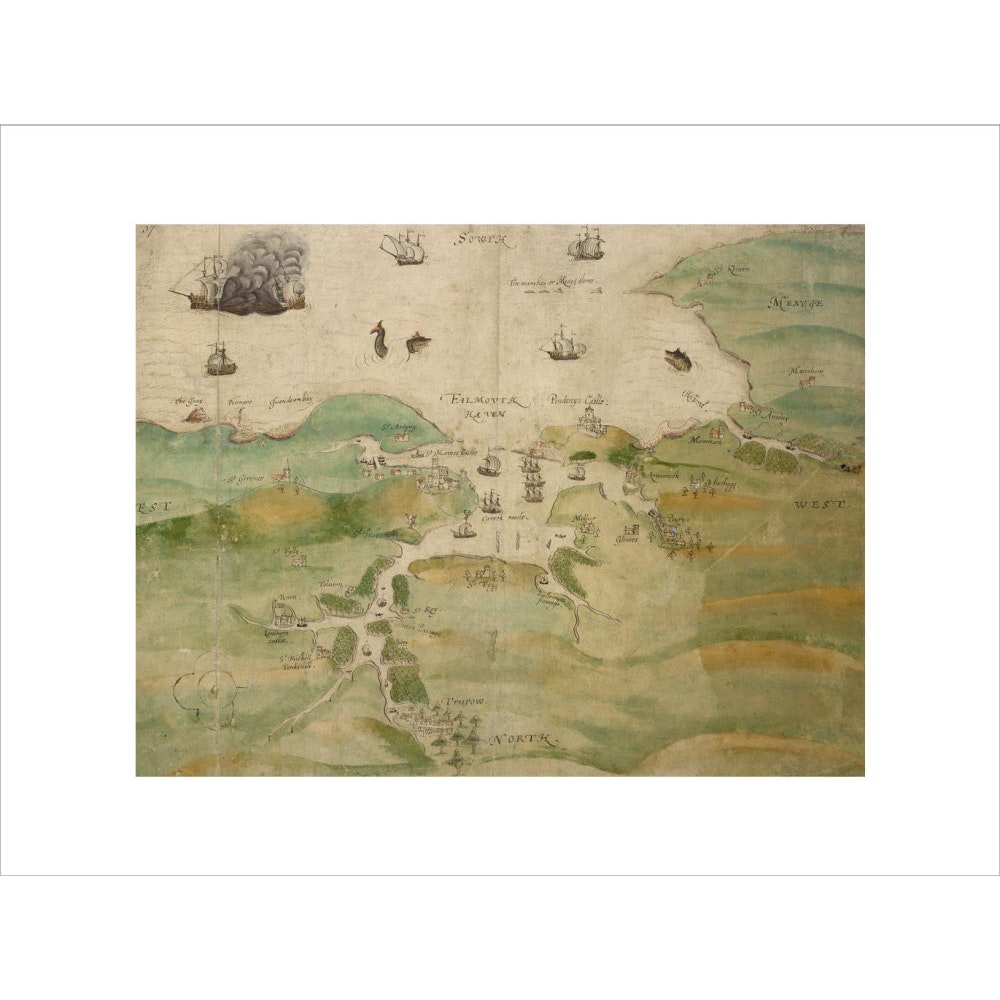 Map of Falmouth Haven print unframed