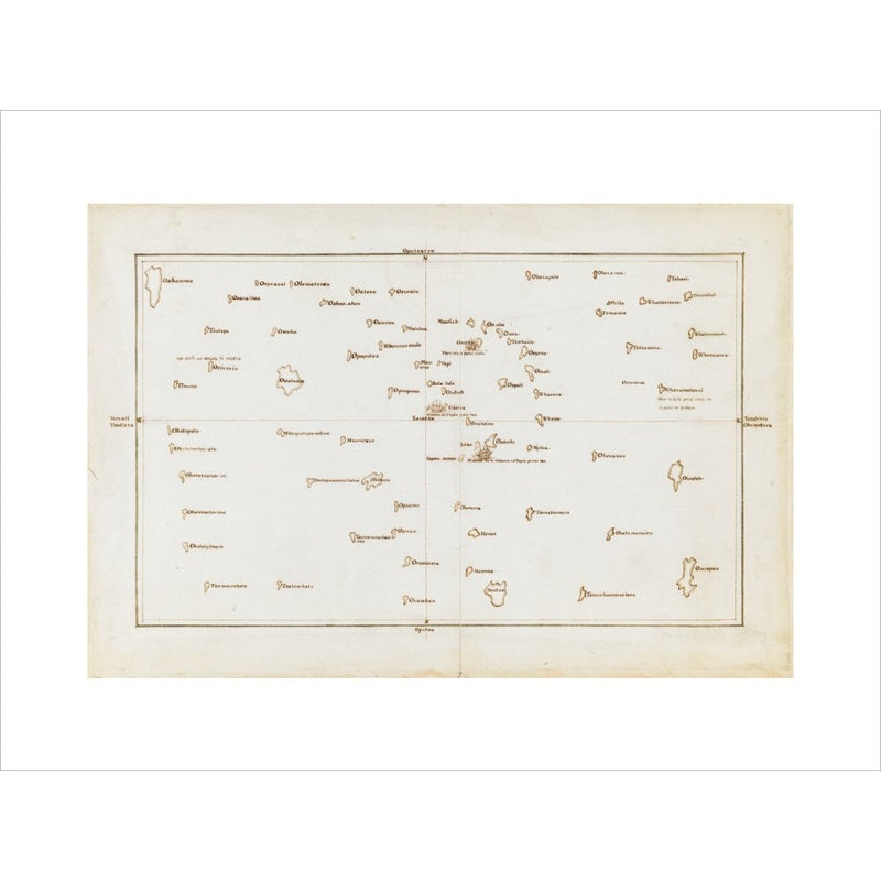 Chart of the Society Islands print