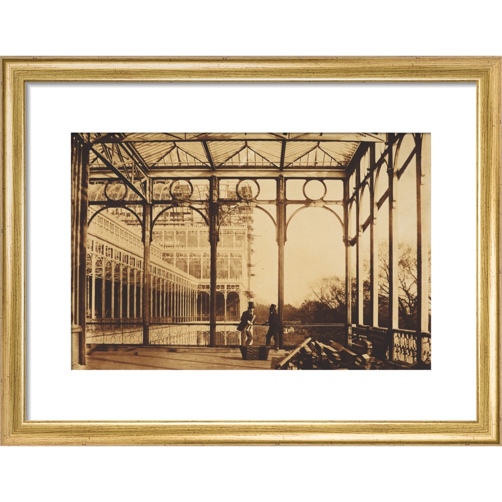 The open Colonnade at the Crystal Palace print in gold frame