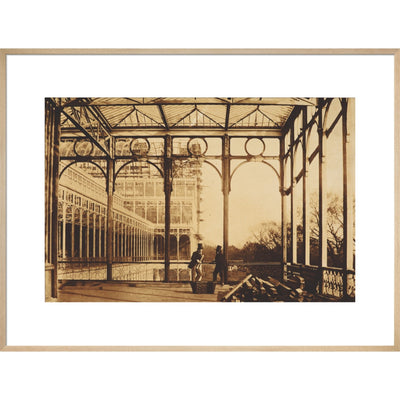 The open Colonnade at the Crystal Palace print in natural frame