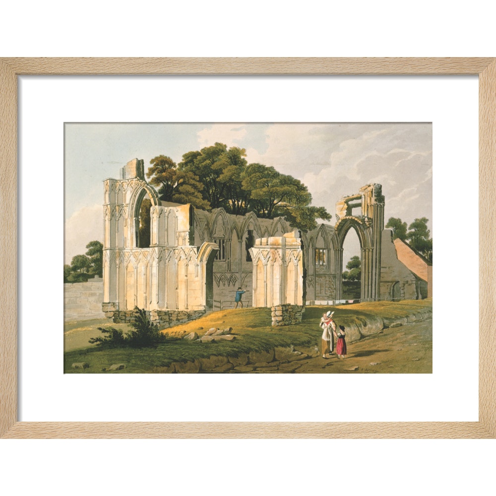 View of the Ruins of St Mary's Abbey print in natural frame
