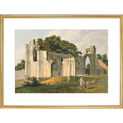 View of the Ruins of St Mary's Abbey print in gold frame