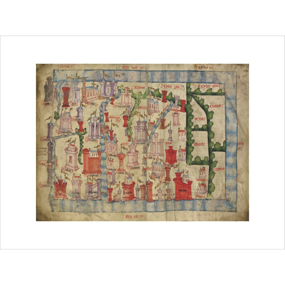 Hardyng's Map of Scotland print unframed