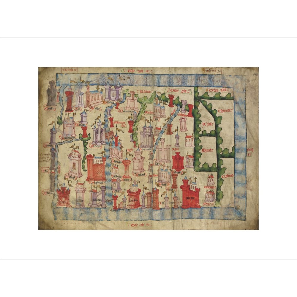 Hardyng's Map of Scotland print unframed