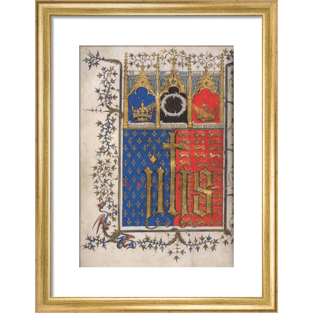 Frontispiece to Letter to King Richard print in gold frame