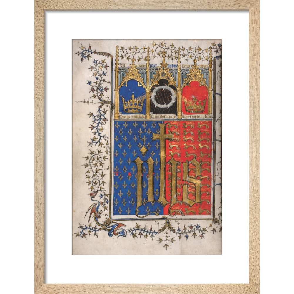 Frontispiece to Letter to King Richard print in natural frame