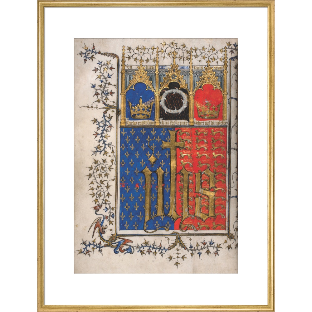 Frontispiece to Letter to King Richard print in gold frame