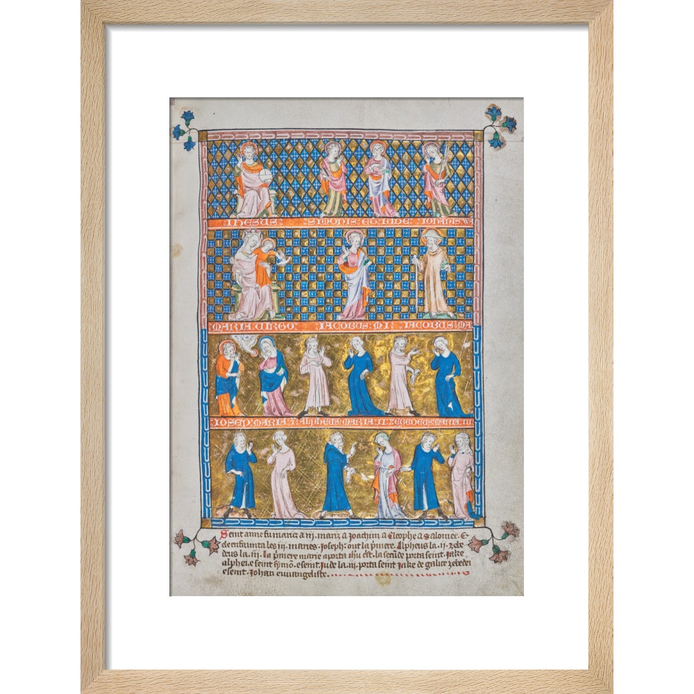 The Holy Kinship print in natural frame