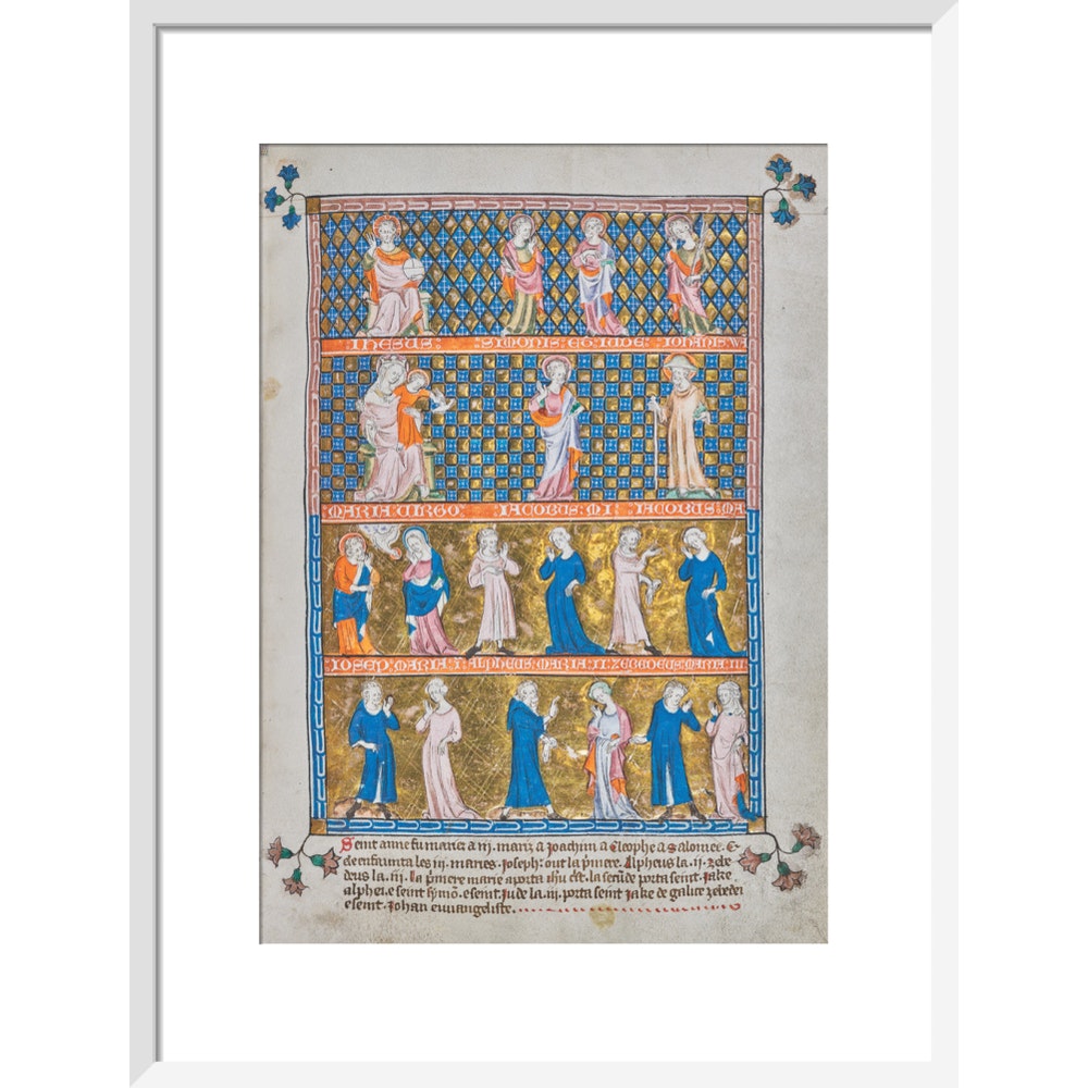 The Holy Kinship print in white frame