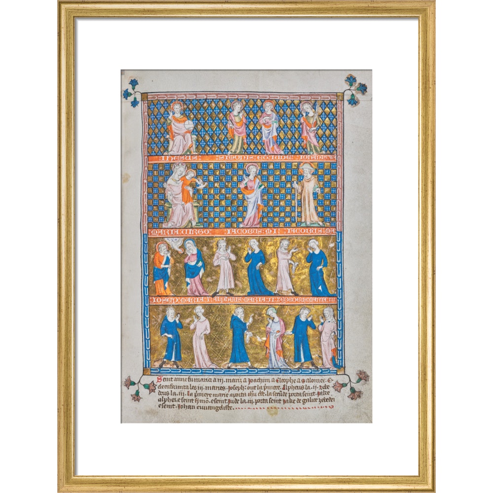 The Holy Kinship print in gold frame