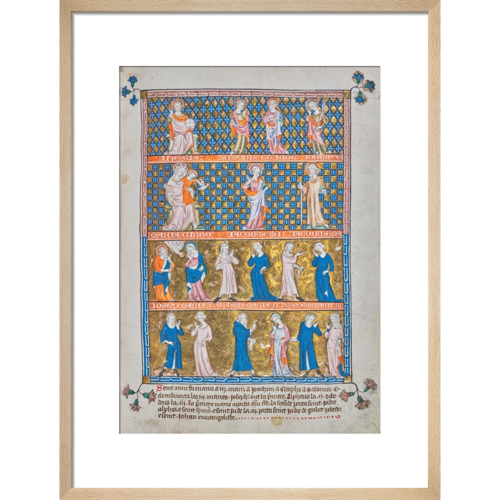 The Holy Kinship print in natural frame