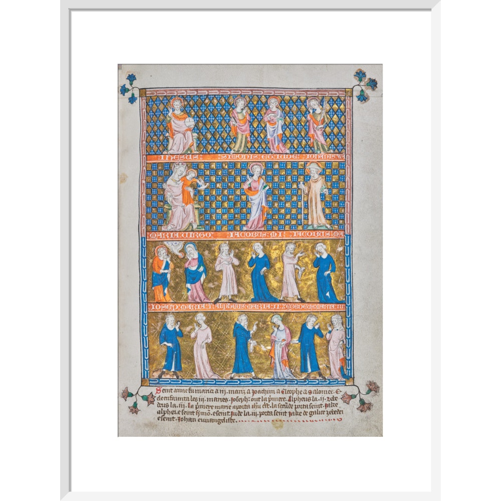 The Holy Kinship print in white frame