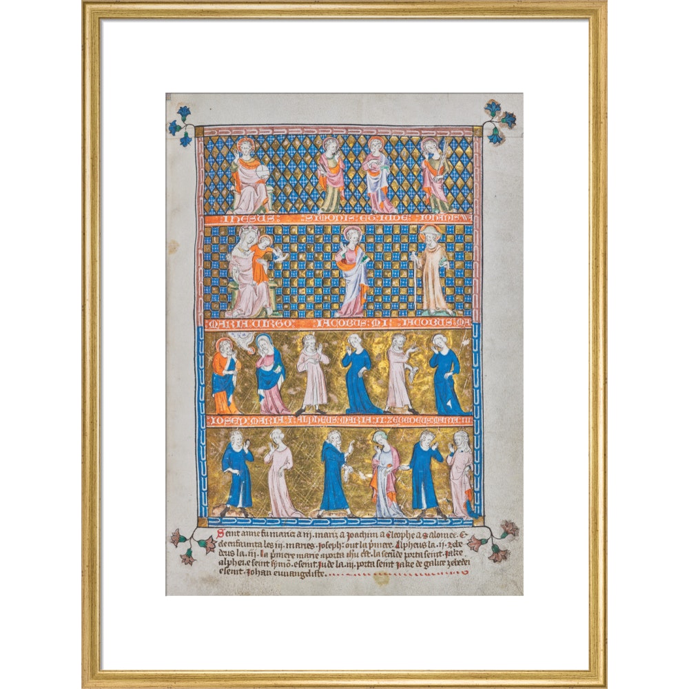 The Holy Kinship print in gold frame