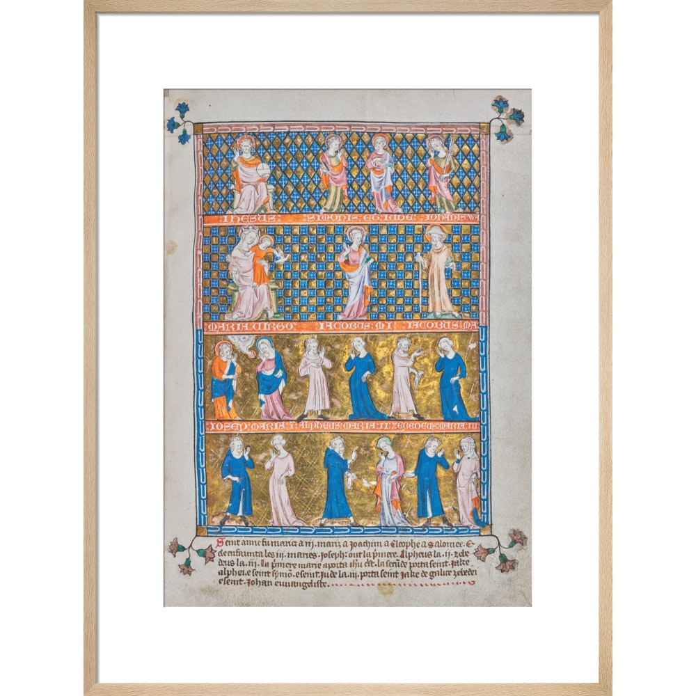 The Holy Kinship print in natural frame