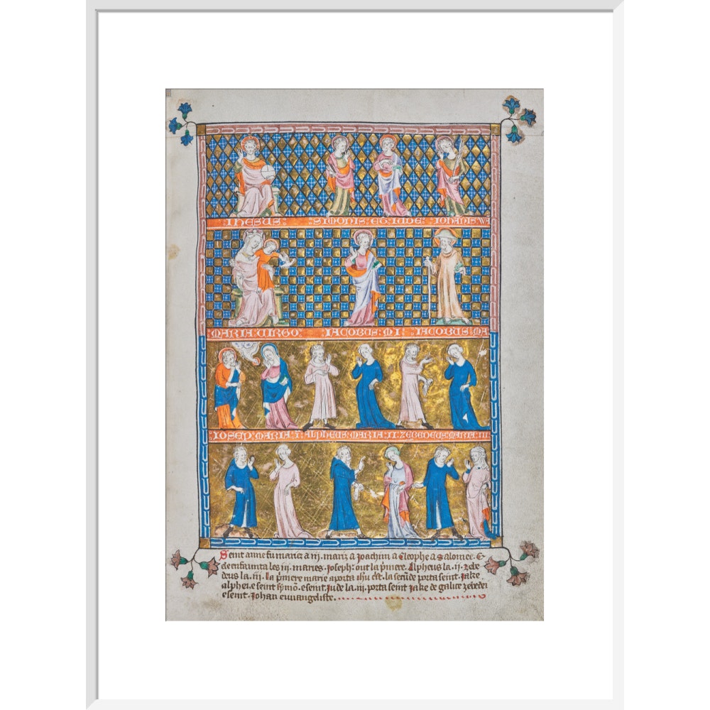 The Holy Kinship print in white frame