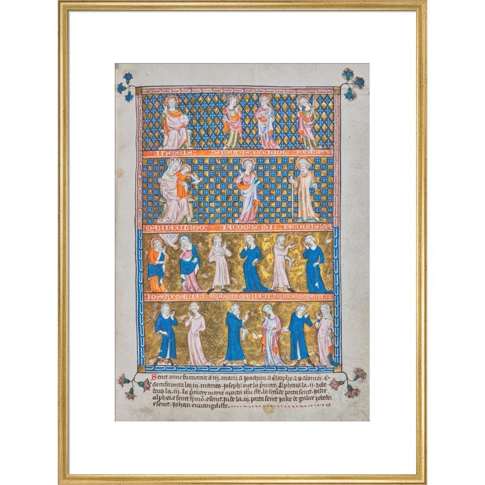 The Holy Kinship print in gold frame