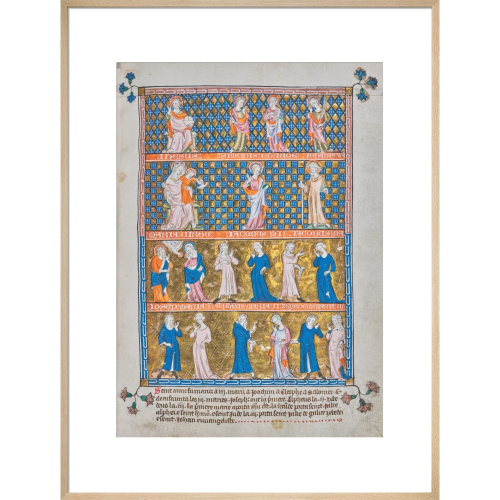 The Holy Kinship print in natural frame