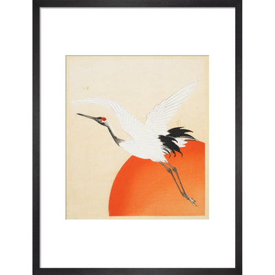Flying Crane print in black frame
