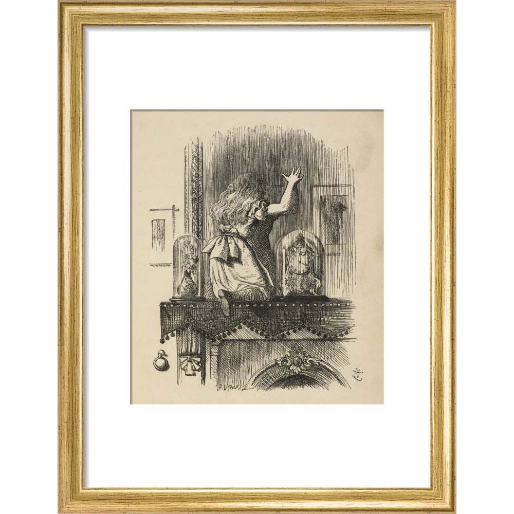 Through the looking-glass, and what Alice found there print in gold frame